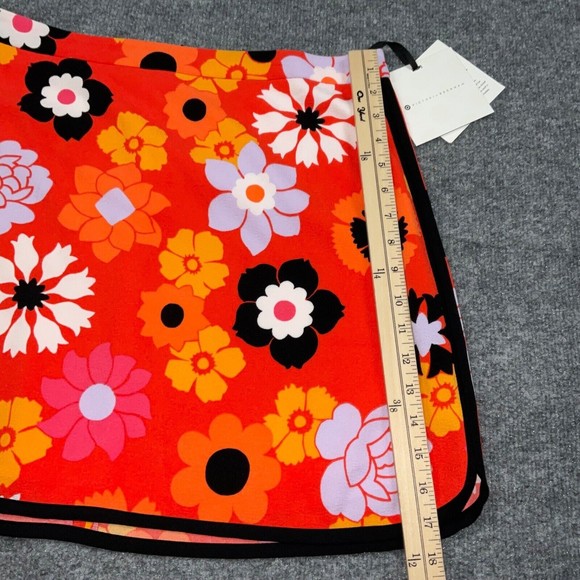 NEW Victoria Beckham for Target Skirt Orange Floral Lined Back Zip - Picture 5 of 9
